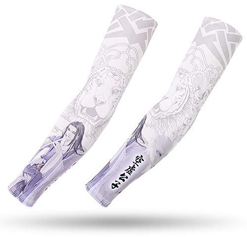 DETUCK Tattoo Arm Ärmel Ärmlinge, Armwärmer Sleeves UV Sonnenschutz Armstulpen, Arm Sleeves Kühlung UPF 50+, Kompressions Tattoo Cover Armstulpen (ein Paar) (Leere Männer, L)