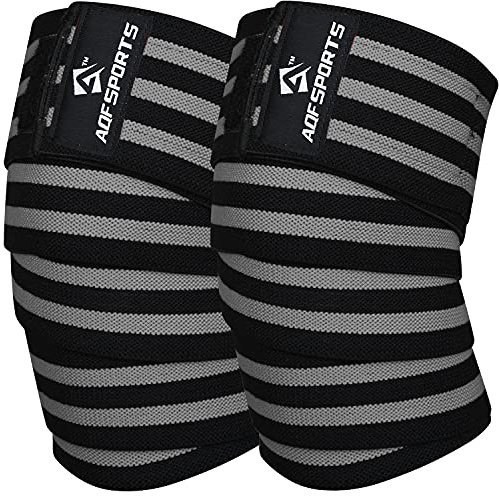 AQF Kniebandage, Kraftraining Kniebandage Männer Damen - IPL USPA Genehmigt Fitness Knieschützer, Elastische Kniebandagen Fur Bodybuilding, Sport & Training