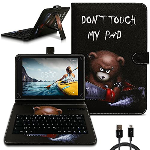 NAmobile Tastatur Hülle QWERTZ Bluetooth kompatibel mit Medion Lifetab P10752 Schutzhülle Cover Tablet Tasche 10 Zoll Case Keyboard kabellos Ultra deutsches Layout, Farben:Motiv 2