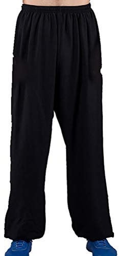 Daoba Kung Fu Trainingshose Tai Chi Kampfkunst Hosen Sport Jogging Hose Pumphose (Schwarz, 3XL)