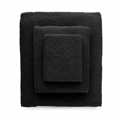 Morbidissimi Tris Spugna Telo Doccia + Asciugamani + ospite 460 gr/mq W790 Nero