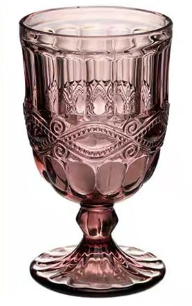 Verre à vin rouge et rose vintage en relief coloré 250 ml