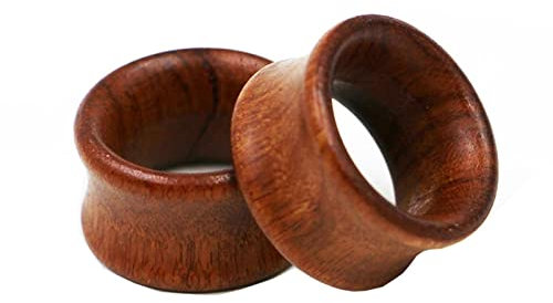 Beydodo Ohr Tunnel Holz, Ohr Plug 18MM Hohl Braun Tunnel Piercing Ohr Expander 2er Set