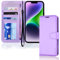 TECHGEAR iPhone 14 Leather Wallet Case, Flip Protective Case Cover with Wallet Card Holder, Stand and Wrist Strap - Purple PU Leather with Magnetic Closure for iPhone 14 6.1