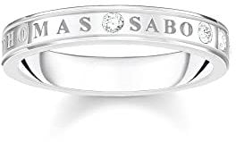 Thomas Sabo Ring mit weißen Steinen Recyceltes 925 Sterling Silber Zirkonia, Größe 54, TR2253-051-14-54