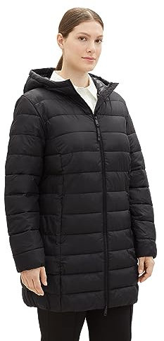 TOM TAILOR Damen 1038990 Lightweight Steppmantel, 14482-deep Black, 48