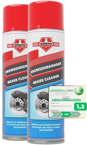 BÖRFH Detergente per freni – Confezione da 2 pulitori per dischi, pastiglie, pinze freni, molle, rotori e frizione, pulitore per parti industriali