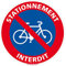 PANNEAU STATIONNEMENT INTERDIT AUX VELOS (L1009) - Diamètre 450 mm - Aluminium 2 mm - Aluminium 2 mm -