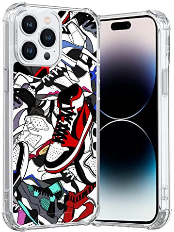 Axulimin Cool Shoe Clear Phone Case for iPhone 14 Pro Max Case for Teen Boys Men Kids Boys - 6.7 Inch