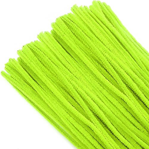 TOAOB Pfeifenreiniger Fluoreszierendes Grün zum Basteln 100 Stück Chenilledraht Pfeifenputzer Lang 30 cm X 6mm Pipe Cleaner Basteln für DIY Handwerksprojekte