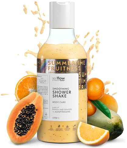 So!Flow Gel Doccia Rivitalizzante con Papaya e Arancia - Esfoliante Naturale con Olio di Argan per una Pelle Liscia e Setosa - Esperienza di Doccia Rinfrescante