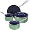 Nuwave Healthy Duralon - Set di 7 pentole in ceramica blu con rivestimento antiaderente, infuso di diamante, resistente ai graffi, senza PFAS, adatto al forno, pronto ad induzione e riscaldamento