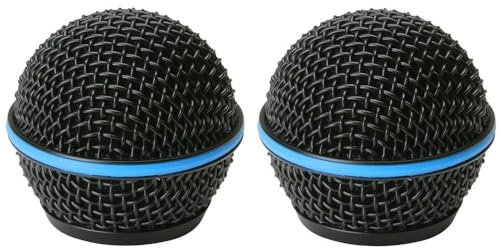 Generic Lot de 2 grilles de rechange RK323G pour microphone sans fil Shure Beta 58A QLX-D, ULX, ULX-D, SLX, BLX4R, avec pare-brise, noir