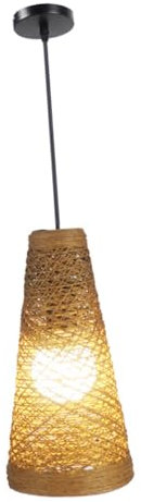 Mikikit 1stk Rattan-lampe Antike Hängelaterne Chinesische Deckenleuchte Einzelleuchte Aus Rattan Rattan-hängeleuchte Deckenleuchte Aus Korbgeflecht Rustikal Schmiedeeisen Jahrgang