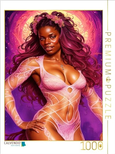 Puzzle · Amelie bringt das netzartige Design Dieses weißen Modells | wunderbar zur Geltung · Modefantasien: Mode und Models geschaffen… · 1000 Teile · Lege-Größe 64 × 48 cm · CALVENDO Puzzle