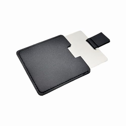 Ksvsonrvi Taschenspiegel Reise Spiegel 2.36 Zoll Mini Handspiegel Edelstahl Unzerbrechlich Spiegel mit PU Leder Fall (Schwarz)