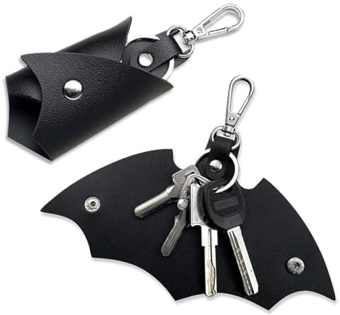 WKRTDY Porte-clés Homme en Faux Cuir Batman, Idéal pour ranger vos clés de voiture ou moto,Accessoire unisexe pratique et élégant(Set de 2)
