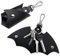 WKRTDY Set di 2 Portachiavi Auto a Forma di Pipistrello,Creativi Portachiavi Moto in Pelle PU Personalizzati per Uomo e Donna, Accessori per Auto, Nero