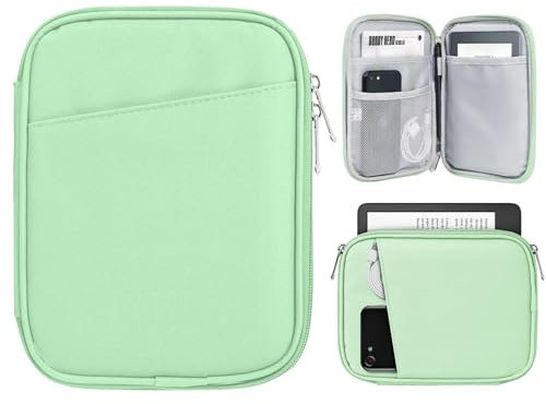 TiMOVO 6-7 Inch Tablet Sleeve for All-New Kindle Paperwhite and Kindle Colorsoft Signature Edition, Protective Sleeve Cover Case with Pocket for Kindle E-Reader/Kindle Oasis, Agave Green