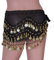Bauchtanz Hüfttuch,Damen Bauchtanz Kostüm Bauchtanz Gürtel Taille Kette Tanzröcke mit 180 Stück Goldmünzen Chiffon Pailletten Bauchtanzrock Gürtel Belly Dance Hip Scarf für Bauchtanz Yoga Schwarz