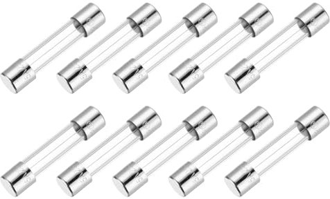 QUARKZMAN 5A Glassicherung 6x30mm, 10 Stück Feinsicherungen Träge Auslösecharakteristik 250V Sicherung für Haushaltsgeräte