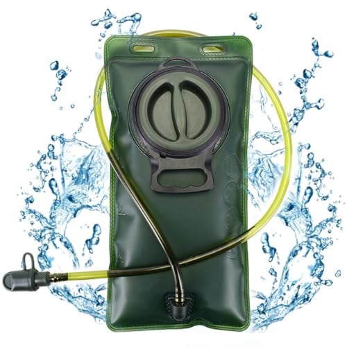CUEMOON Sacca Idrica, 2L Sacca idratazione Portatile, con Tubo per Bere per Ciclismo Arrampicata Corsa Escursionismo All'aperto, Verde