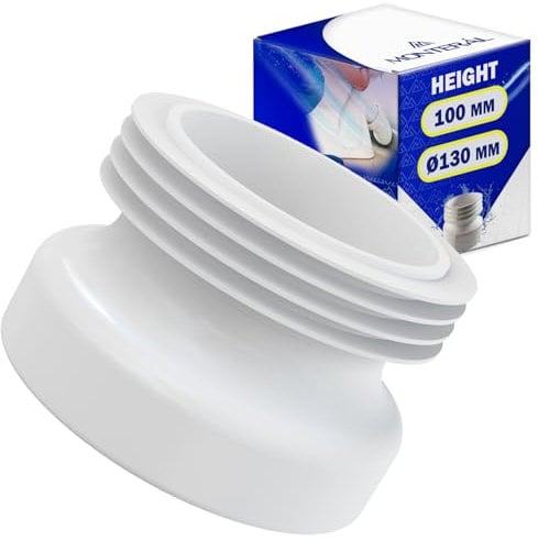 Manguito WC de Conexión para WC de Plástico Flexible Ø130 mm Altura 100 mm - Garantía de 10 Años - MONTERAL