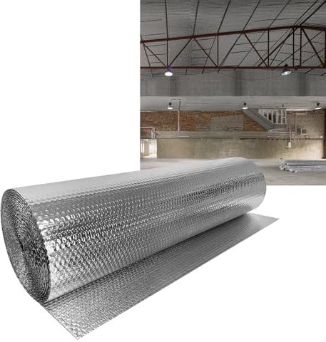 VA-Cerulean Film isolant, 0,6 x 10 m, 6 ㎡, double feuille à bulles en aluminium, isolation phonique, rétention de la chaleur, film isolant pour mur, toit, grenier, portes de garage