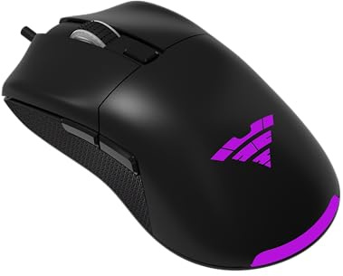 PREYON Owl Wired – Gaming-Maus mit PAW 3327 Sensor, 12400 DPI, RGB-Beleuchtung, Teflon-Gleitern, 6 programmierbaren Tasten und OMRON 20M Switches – Präzision und Komfort für Gamer