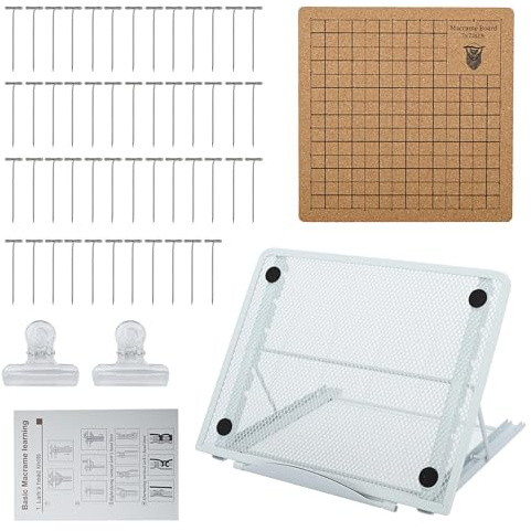 awagas Macrame Board Set, 20.3x20.3cm Double Side Macrame Board with Stand