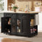 KAZZIO Isla de cocina, divisores extraíbles, armario de cocina, carrito de comedor con encimera, armario buffet, carrito de comedor con vetas de madera, armario buffet, armario de vidrio templado