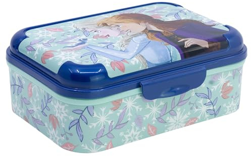 STOR Die Eiskönigin Kinder Brotdose 1423ml - Robuste Kunststoff Lunchbox BPA-Frei mit Dekoriertem Deckel für Schule und Ausflüge