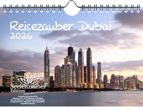 Reisezauber Dubai DIN A5 Kalender für 2026 Landschaft Reise Tiere Urlaub - Seelenzauber