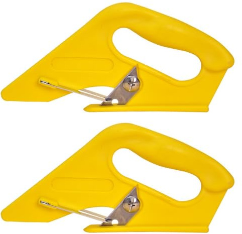 2 Pièces Couteau De Coupe De Tapis Jaune, Créatif Polyvalent, Poignée Confortable Ergonomique, Réutilisable, Coupe-Tissu Coupé.