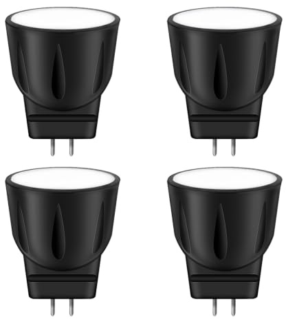 noobibaba MR8 12V Bombilla LED, Blanco Cálido 2700K, Bombilla LED MR8 2W 12V GU4, Sustituto de Bombilla Halógena 10W 20W, No Regulable, Cuello Corto, 4 Unidades