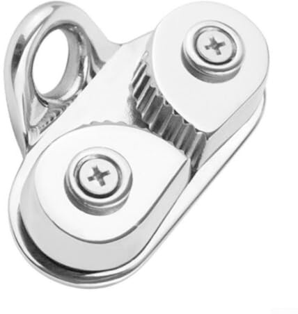Marine Grade 316 Stainless Steel Cam Cleat Fairlead Pulley Rope Clamp with Flared Entry Design for Boats, Sailboats, Kayaks and Canoes Up