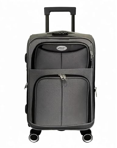 H4L Reisekoffer – Leicht & robust, Softshell-Koffer mit TSA-Schloss, 360° Rollen, Größen S/M/L, Moderne Farben für stressfreies Reisen Grau L