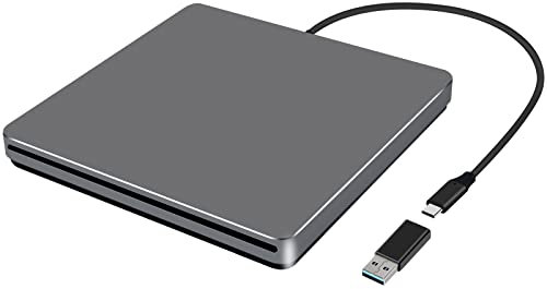 NOLYTH CD Laufwerk Extern USB: Slot-in Externes DVD Laufwerk mit USB 3.0 Adapter/Tragetasche - Aluminium Schlank Tragbar USB-C Brenner für Laptop Mac MacBook PC Windows 11