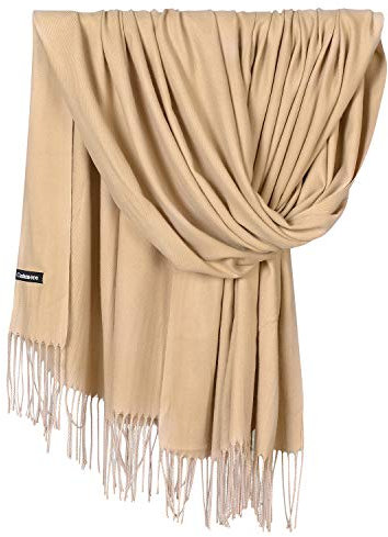 YAOMEI Unisex Damen Herren Schal Schlauchschal, 2018Winter Feinstrick Halstücher Stolen Umschlagtücher Schal Warmes Halstuch (78.74 * 27.56 Zoll (200cm * 70cm), Beige)