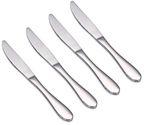 VANRA Kinder Messer 4 Jahre Essmesser Set, Edelstahl Kinderbesteck Steakmesser für Mädchen Junge,4 Stück Messer für Kinder ab 3 Jahren,Sliber