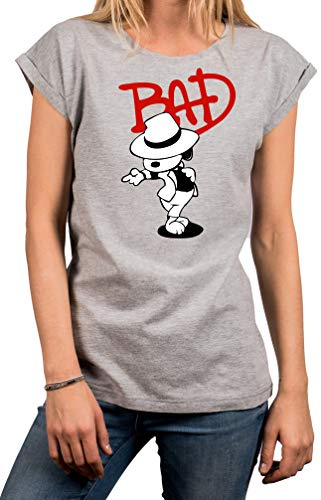 MAKAYA Damen T-Shirt Locker & Lässig Geschnitten - Bad Dog