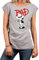 MAKAYA Damen T-Shirt locker & lässig geschnitten - Bad Dog Snoop Jackson - hellelgrau große Größen M