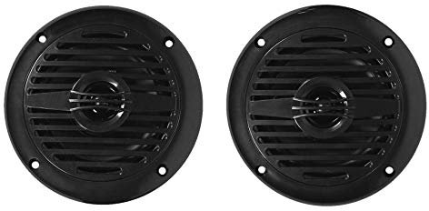 Rockville Pair MS40B Black 4 200 Watt Marine Boat Speakers Compact and Powerful
