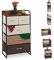 Relaxdays Mueble Modular, 5 Cajones deslizantes, Balda, Cestas Plegables, Cómoda de Tela, 100 x 58 x 31,5 cm, Marrón, b