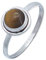 mantraroma Silber Ring Damen 925 Tigerauge Edelstein braun schlicht modern