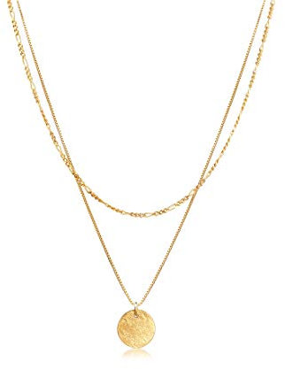 Elli Halskette Damen Layer Plättchen Anhänger Boho in 925 Sterling Silber