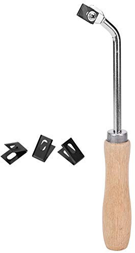 Fafeicy Acier à rainurer le bois, outils de revêtement de sol avec 3 lames de rechang pour couteau à rainurer, sol en plastique PVC, rainures