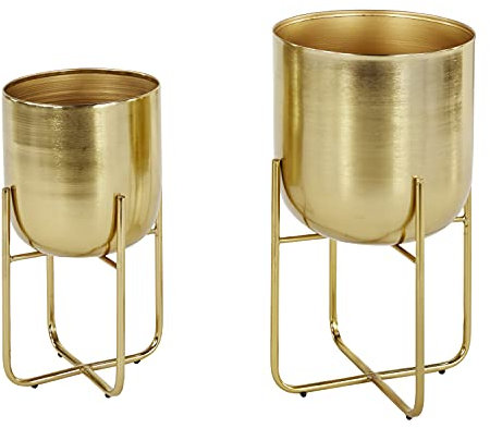 Deco 79 51937 Pflanzgefäß, Gold