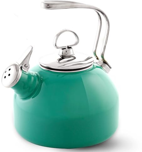 Chantal Tetera de silbido de armónica Classic Esmalte en acero, 1.8 cuartos de galón, menta verde