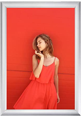 Albyco - A3 Klapprahmen, Klickrahmen, Wechselrahmen, Easy-Click-System - Fotorahmen, Frame, A3 Format - 29,7x42 cm - Profilbreite 19 mm - Aluminium - Entspiegelter Schutzscheibe, Befestigungsmaterial